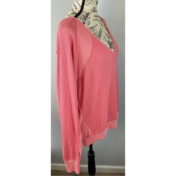 Free People Coral Long Sleeve Oversized Top - size Medium - Picture 3 of 7